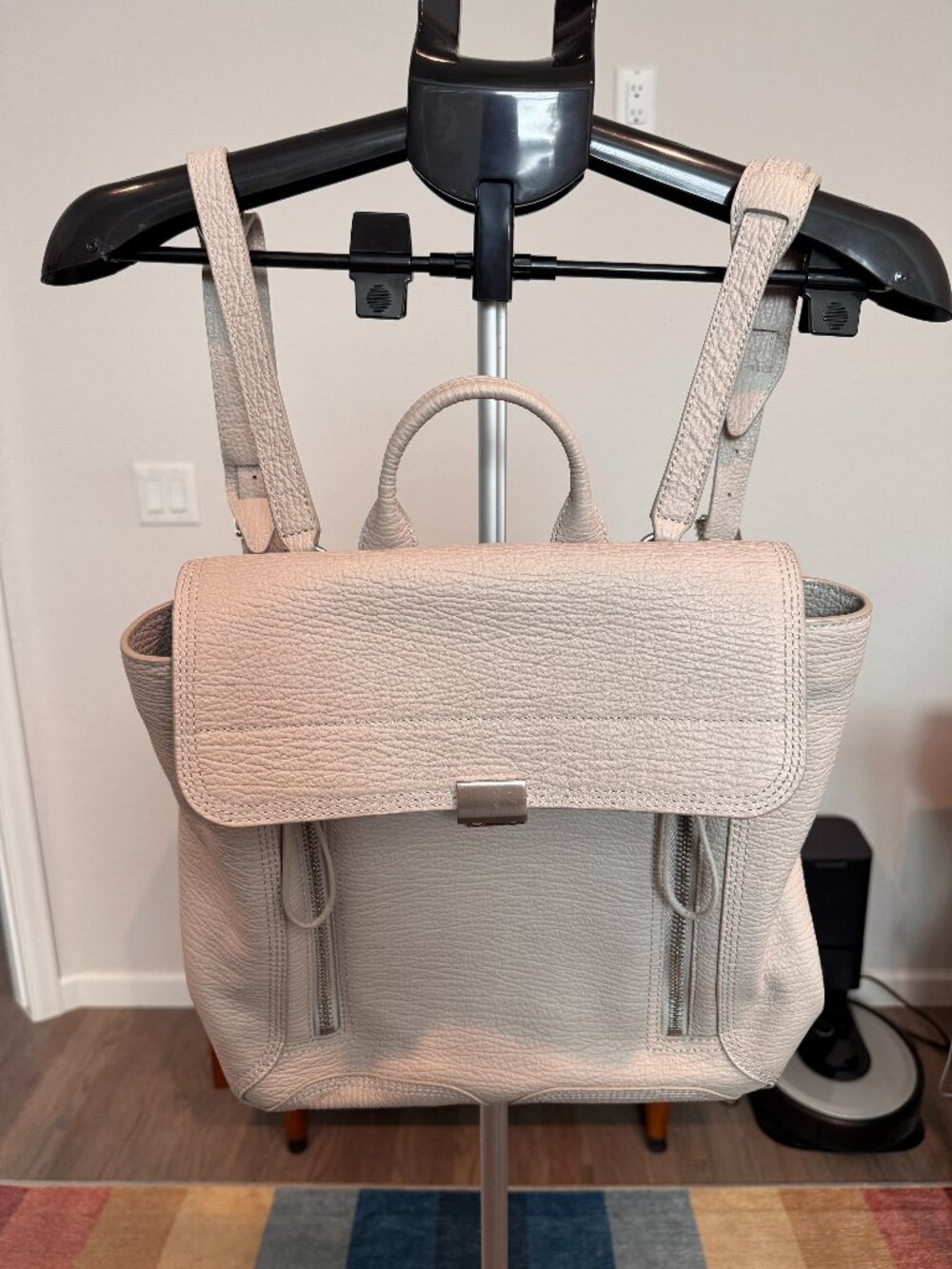 3.1 Phillip Lim Feather Grey Leather Pashli Medium Backpack